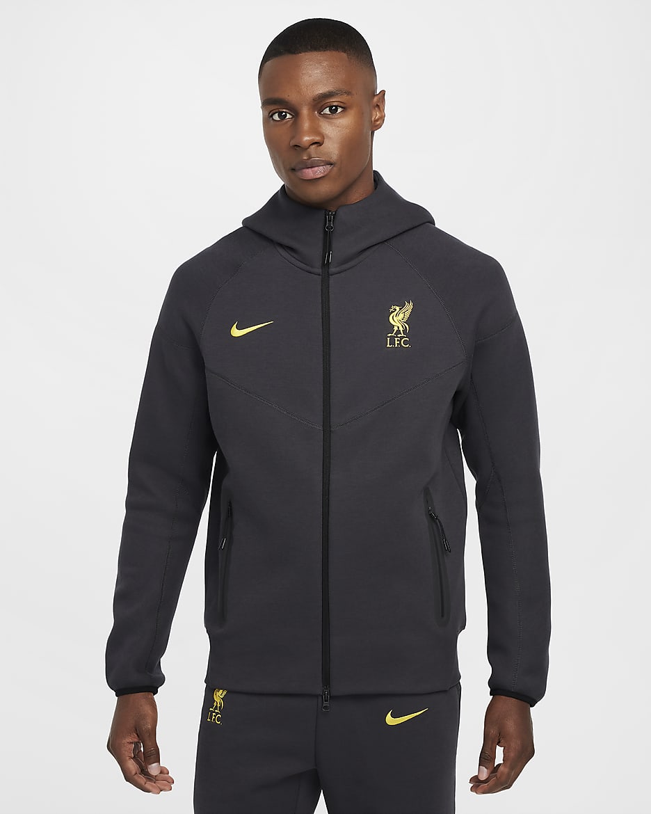 Lfc mens charcoal marl zip thru hoody online